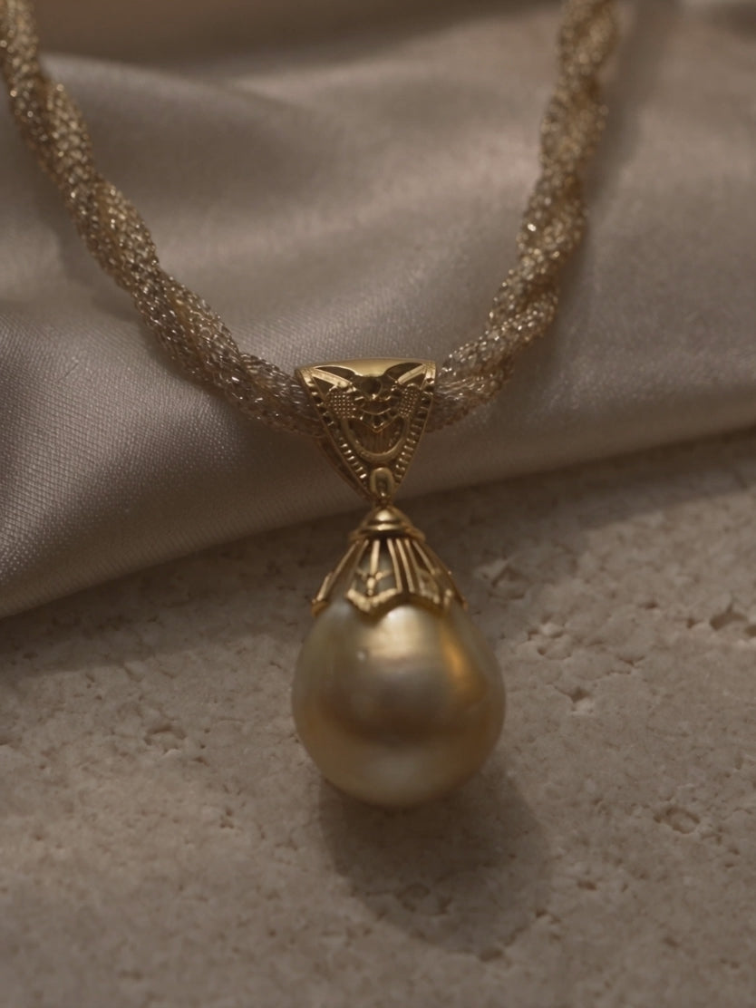 Anna Borjigin fine pearl jewelry collection brand introduction video showcasing handcrafted gold and pearl necklaces.